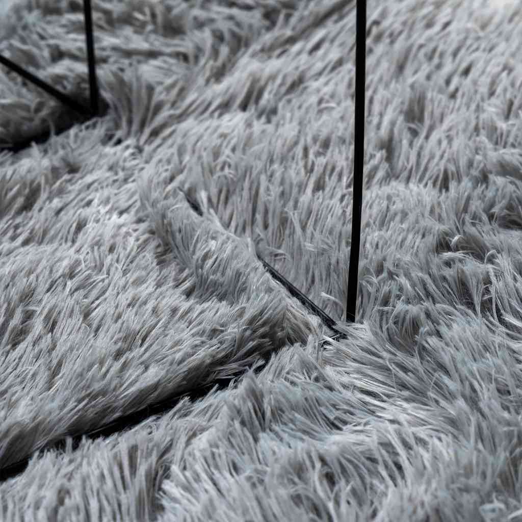 vidaXL Teppich Shaggy Hochflor NAVARRA Hellgrau 120x170 cm Polyester