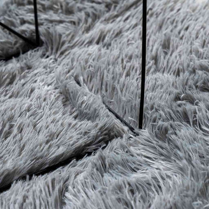 vidaXL Teppich Shaggy Hochflor NAVARRA Hellgrau 120x170 cm Polyester