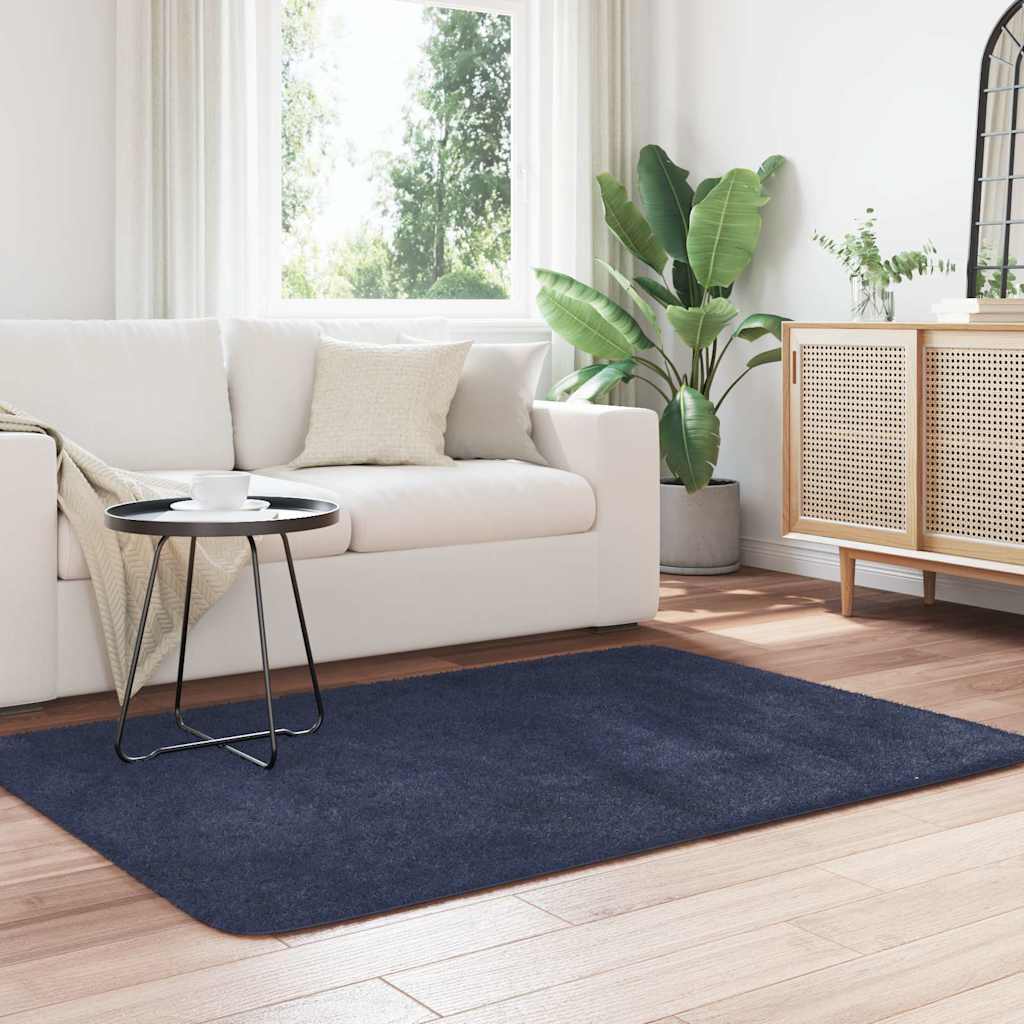 vidaXL Teppich Shaggy Hochflor NAVARRA Marineblau 120x170 cm Polyester