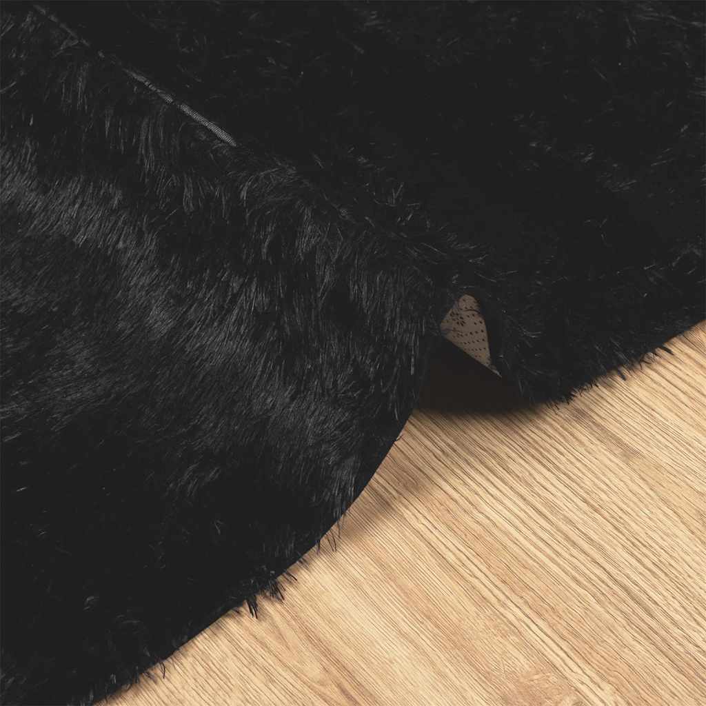 vidaXL Teppich Shaggy Hochflor NAVARRA Schwarz 130x200 cm Polyester