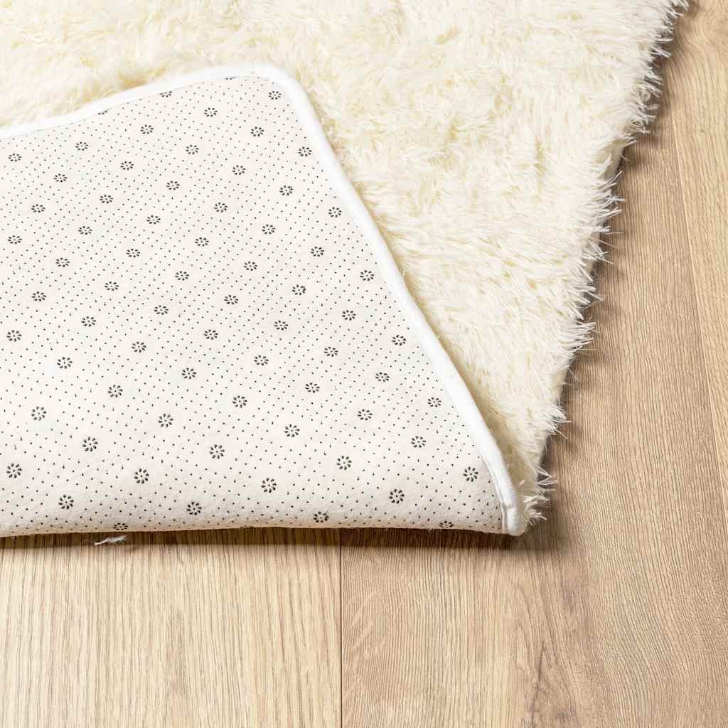 vidaXL Teppich Shaggy Hochflor NAVARRA Creme 130x200 cm Polyester