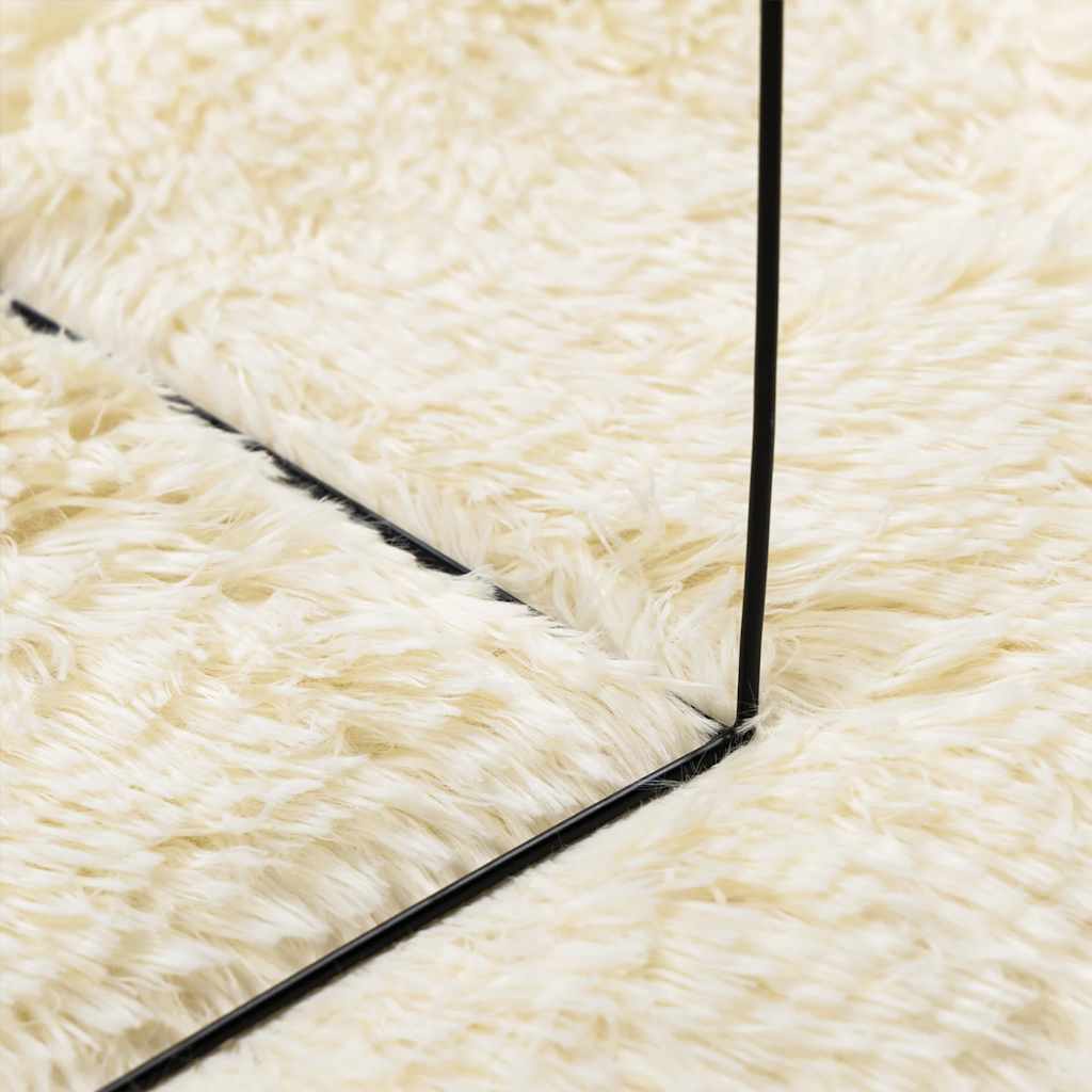 vidaXL Teppich Shaggy Hochflor NAVARRA Creme 130x200 cm Polyester