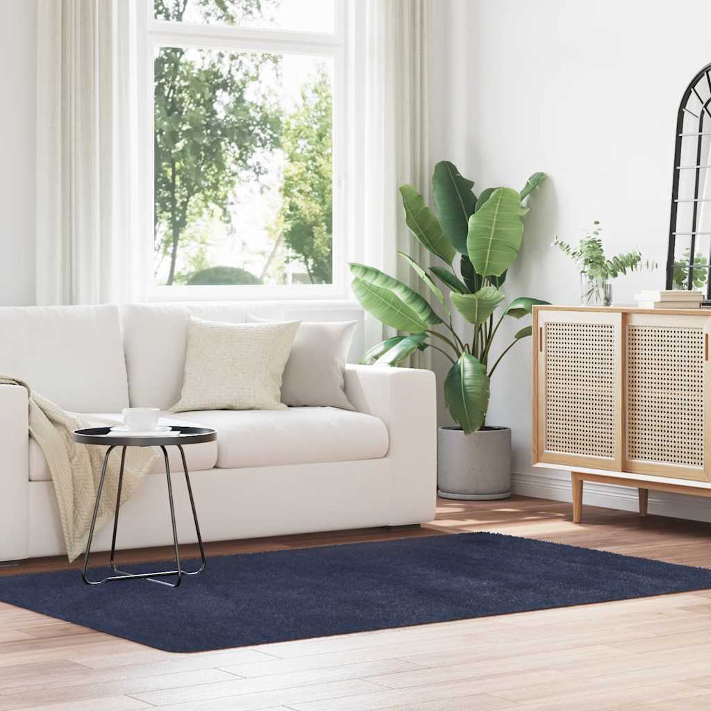 vidaXL Teppich Shaggy Hochflor NAVARRA Marineblau 130x200 cm Polyester