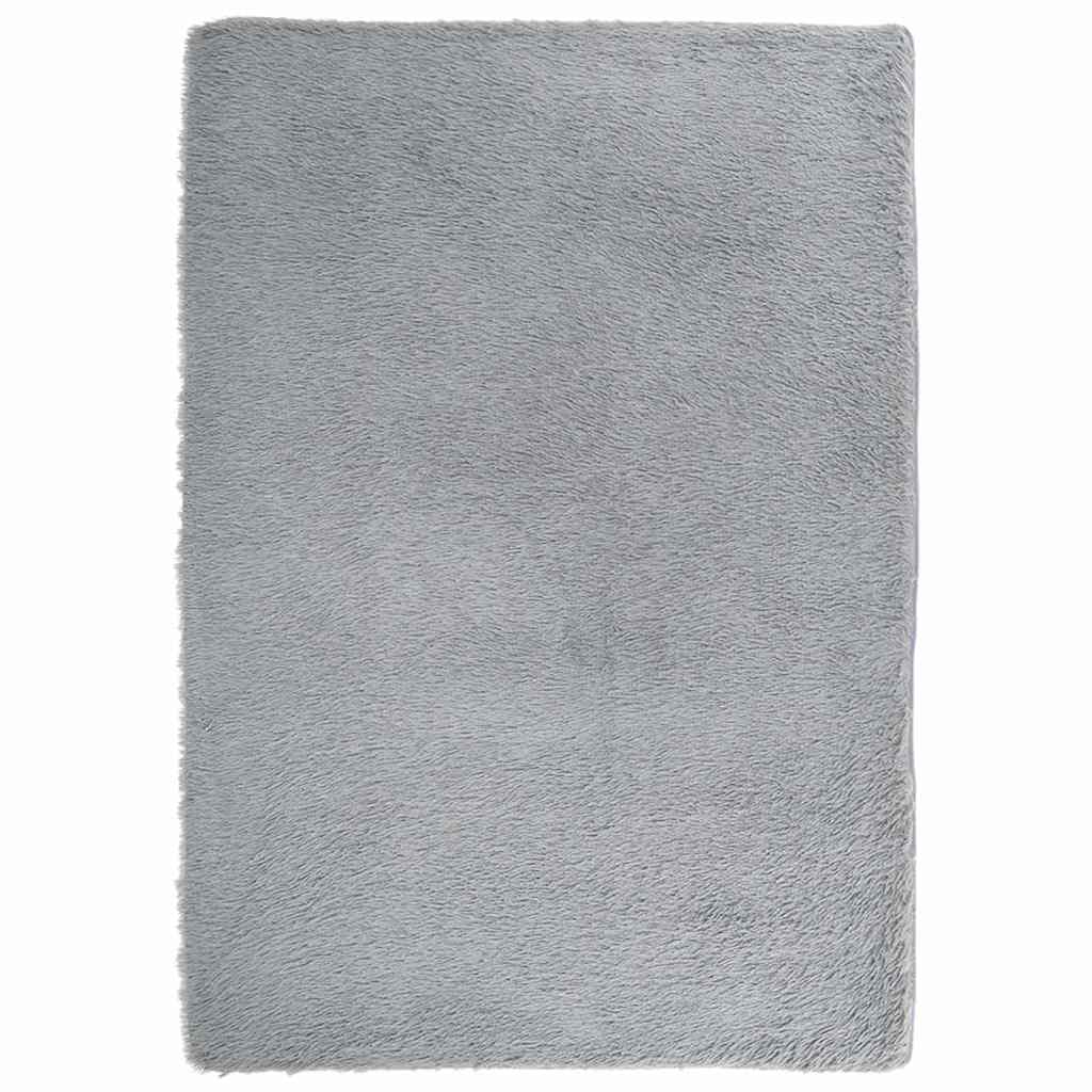 vidaXL Teppich Shaggy Hochflor NAVARRA Hellgrau 160x230 cm Polyester