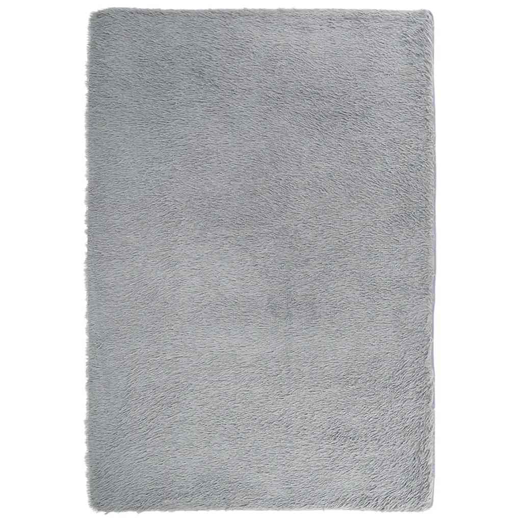 vidaXL Teppich Shaggy Hochflor NAVARRA Hellgrau 200x290 cm Polyester