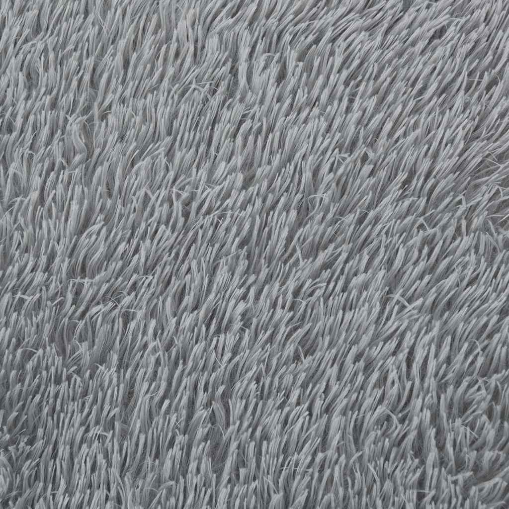 vidaXL Teppich Shaggy Hochflor NAVARRA Hellgrau 200x290 cm Polyester