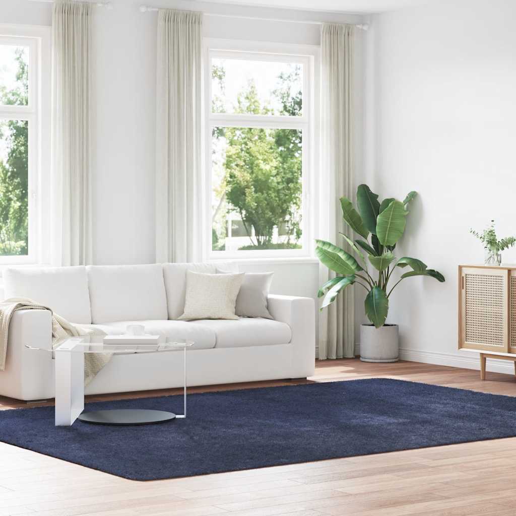 vidaXL Teppich Shaggy Hochflor NAVARRA Marineblau 240x340 cm Polyester