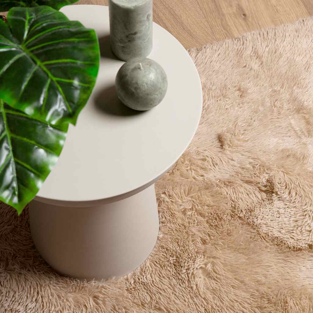 vidaXL Tapis à poils longs shaggy NAVARRA Beige 120x120 cm Polyester