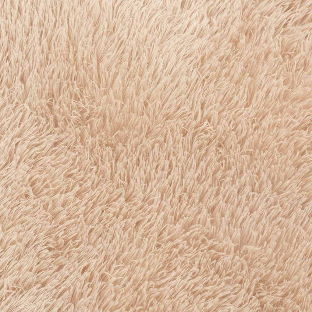 vidaXL Tapis à poils longs shaggy NAVARRA Beige 120x120 cm Polyester