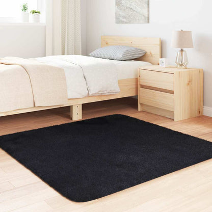 vidaXL Teppich Shaggy Hochflor NAVARRA Schwarz 120x120 cm Polyester