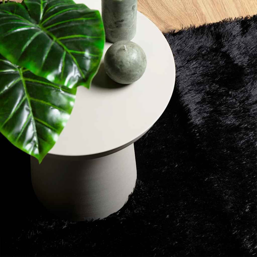 vidaXL Teppich Shaggy Hochflor NAVARRA Schwarz 120x120 cm Polyester