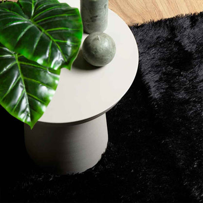 vidaXL Teppich Shaggy Hochflor NAVARRA Schwarz 120x120 cm Polyester