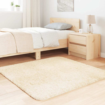 vidaXL Tapis à poils longs shaggy NAVARRA Crème 120x120 cm Polyester