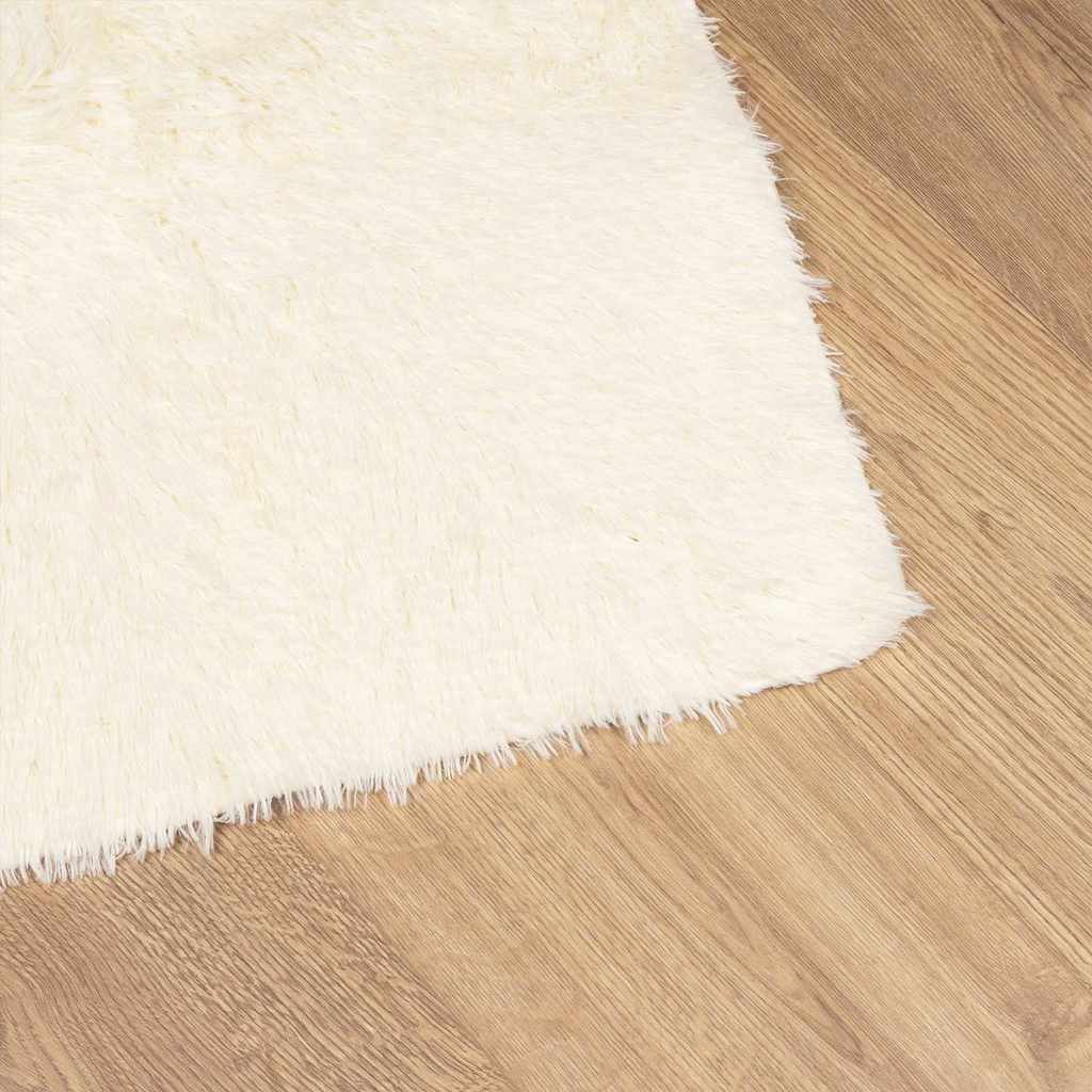 vidaXL Tapis à poils longs shaggy NAVARRA Crème 120x120 cm Polyester