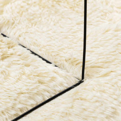 vidaXL Tapis à poils longs shaggy NAVARRA Crème 120x120 cm Polyester