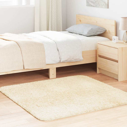 vidaXL Tapis à poils longs shaggy NAVARRA Crème 120x120 cm Polyester