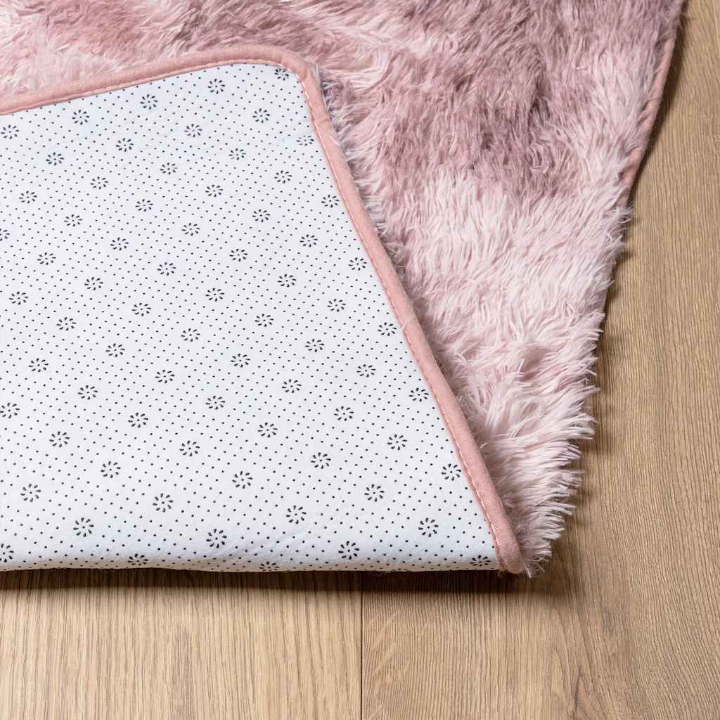 vidaXL Teppich Shaggy Hochflor NAVARRA Altrosa 120x120 cm Polyester