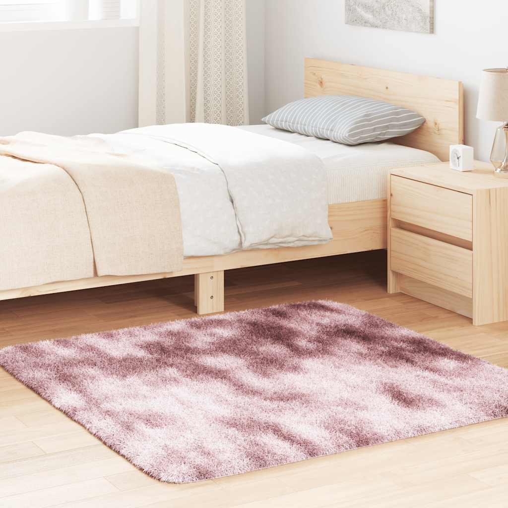 vidaXL Teppich Shaggy Hochflor NAVARRA Altrosa 120x120 cm Polyester