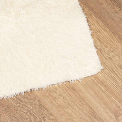 vidaXL Teppich Shaggy Hochflor NAVARRA Creme 160x160 cm Polyester