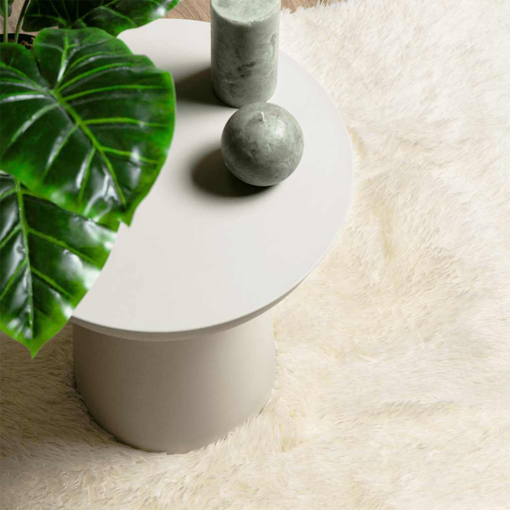 vidaXL Teppich Shaggy Hochflor NAVARRA Creme 160x160 cm Polyester