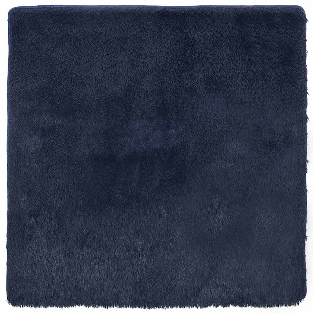 vidaXL Tapis à poils longs shaggy NAVARRA Bleu marine 160x160 cm Polyester
