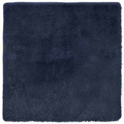 vidaXL Tapis à poils longs shaggy NAVARRA Bleu marine 160x160 cm Polyester