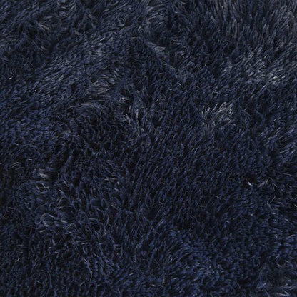 vidaXL Tapis à poils longs shaggy NAVARRA Bleu marine 160x160 cm Polyester