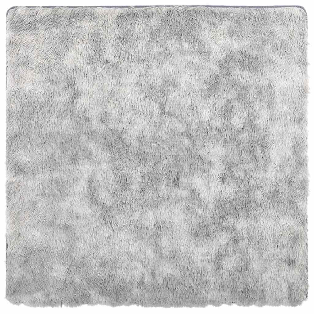 vidaXL Teppich Shaggy Hochflor NAVARRA Silbergrau 160x160 cm Polyester