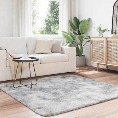 vidaXL Teppich Shaggy Hochflor NAVARRA Silbergrau 160x160 cm Polyester