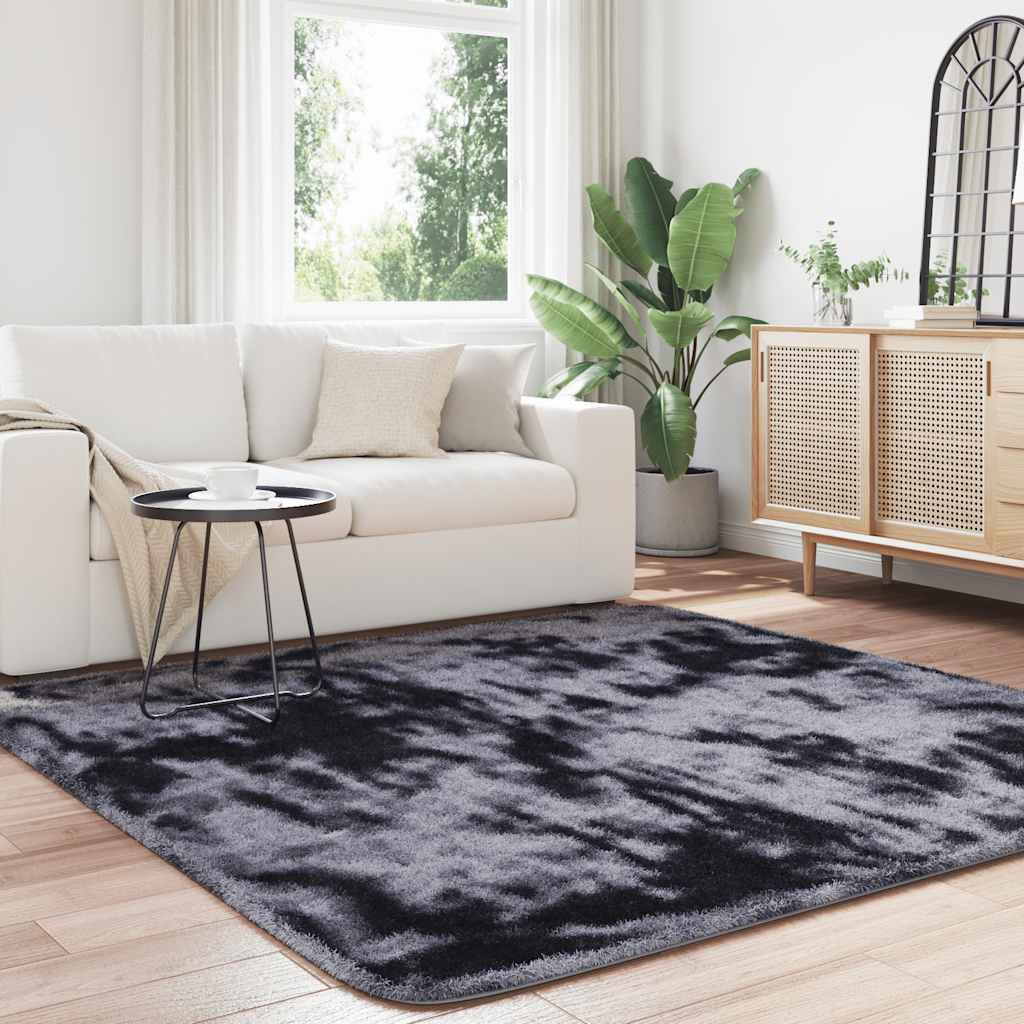 vidaXL Teppich Shaggy Hochflor NAVARRA Dunkelgrau 200x200 cm Polyester