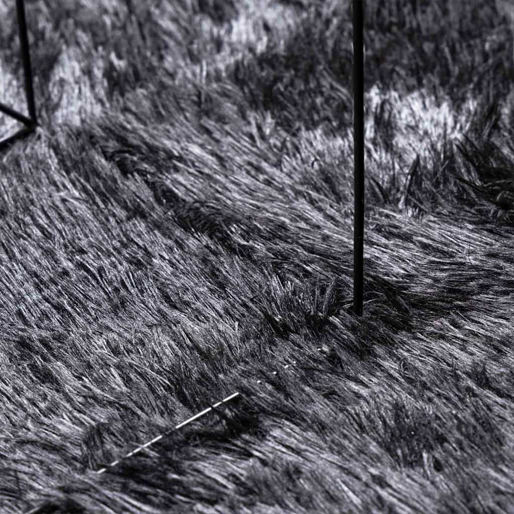 vidaXL Teppich Shaggy Hochflor NAVARRA Dunkelgrau 200x200 cm Polyester