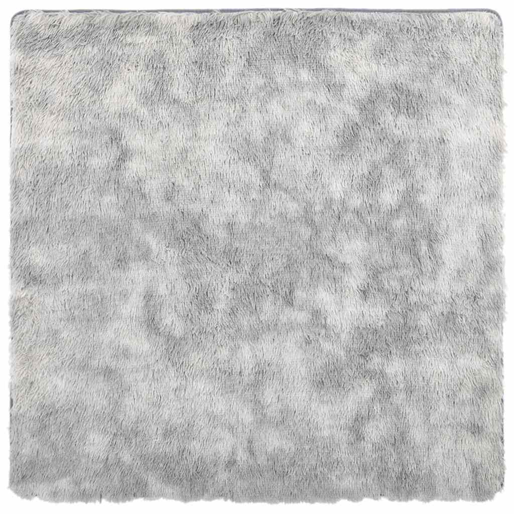 vidaXL Teppich Shaggy Hochflor NAVARRA Silbergrau 200x200 cm Polyester