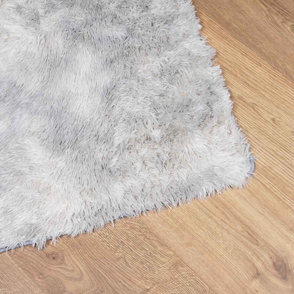 vidaXL Teppich Shaggy Hochflor NAVARRA Silbergrau 200x200 cm Polyester