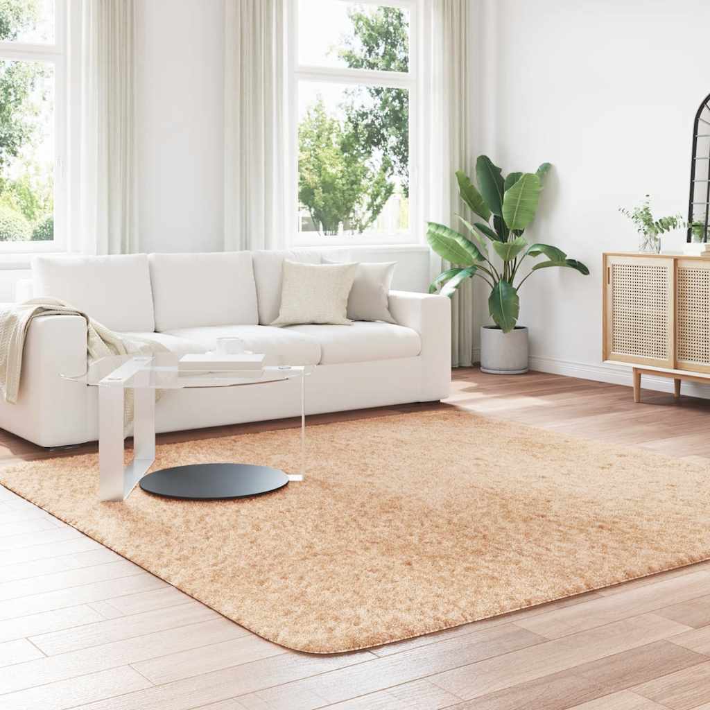 vidaXL Tapis shaggy à poils longs NAVARRA Beige 240x240 cm Polyester