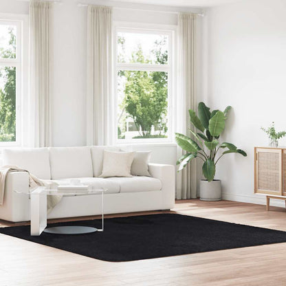 vidaXL Teppich Shaggy Hochflor NAVARRA Schwarz 240x240 cm Polyester