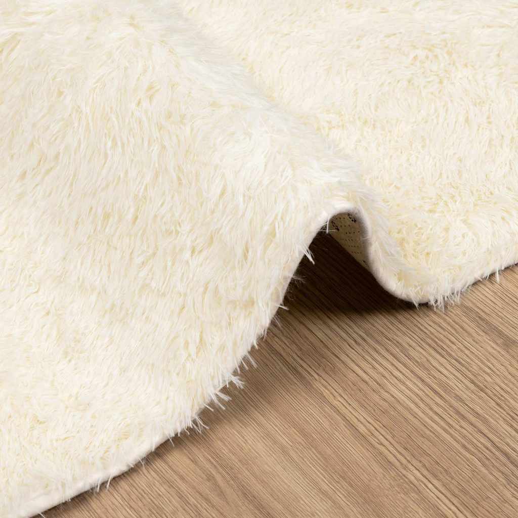 vidaXL Tapis à poils longs Shaggy NAVARRA Crème 240x240 cm Polyester
