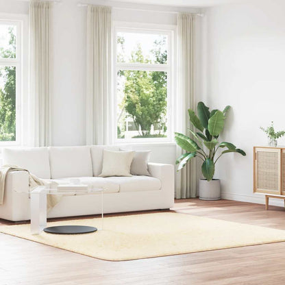 vidaXL Tapis à poils longs Shaggy NAVARRA Crème 240x240 cm Polyester