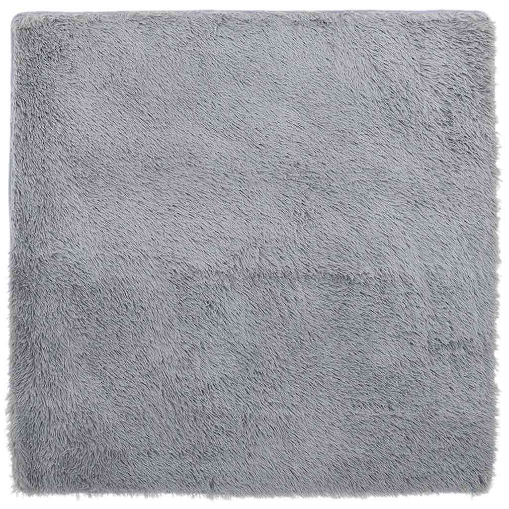 vidaXL Teppich Shaggy Hochflor NAVARRA Hellgrau 240x240 cm Polyester
