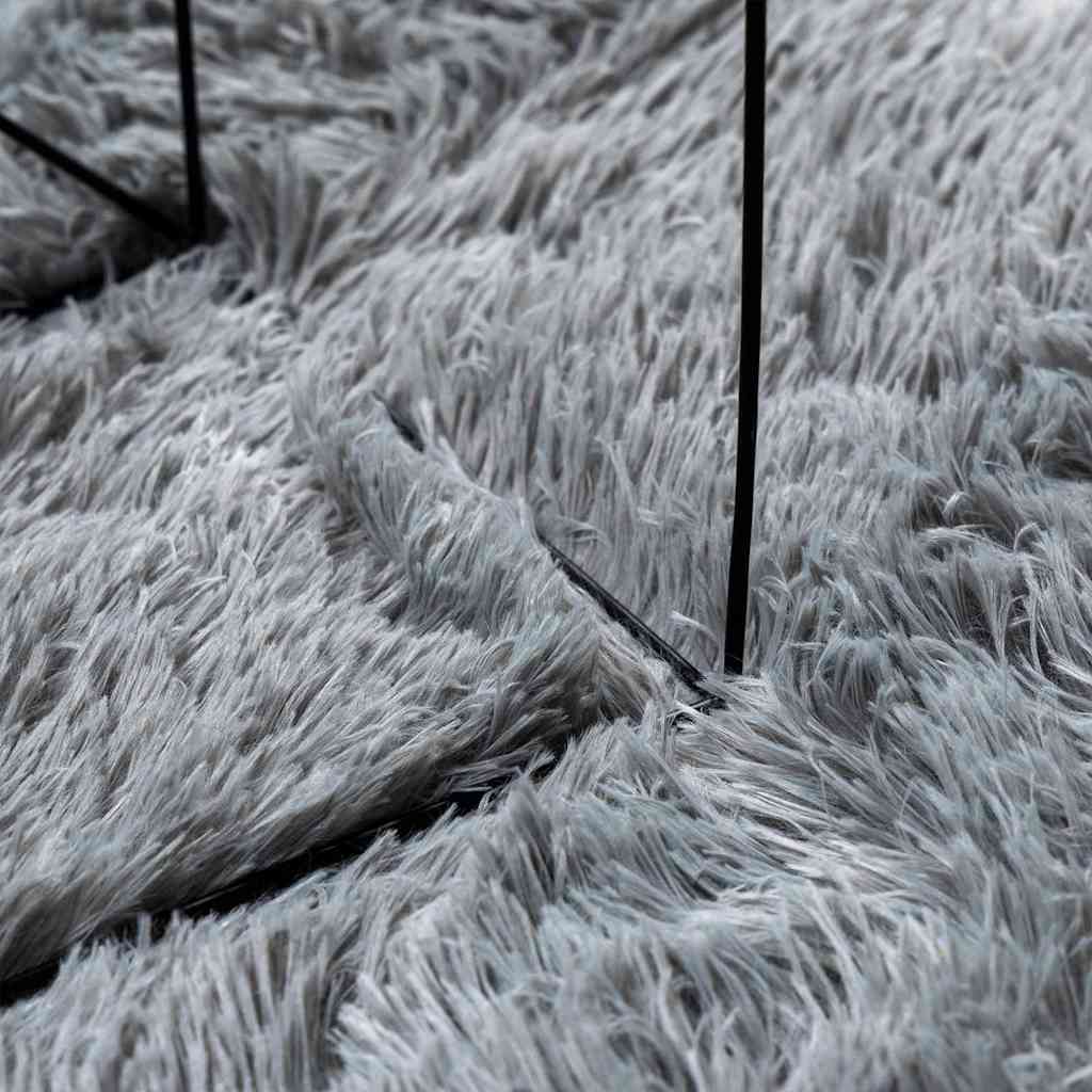vidaXL Teppich Shaggy Hochflor NAVARRA Hellgrau 240x240 cm Polyester