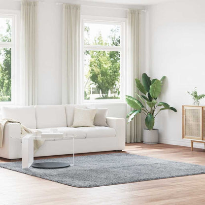 vidaXL Teppich Shaggy Hochflor NAVARRA Hellgrau 240x240 cm Polyester