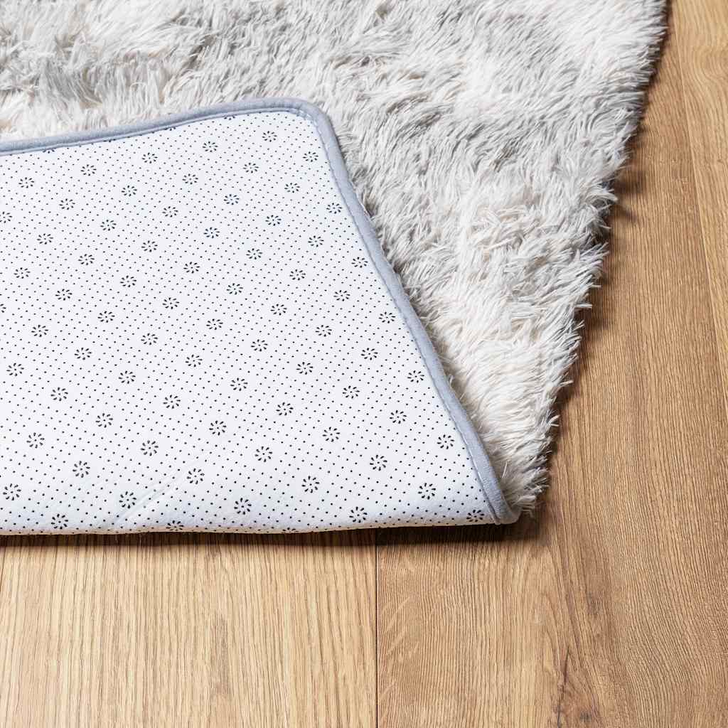 vidaXL Teppich Shaggy Hochflor NAVARRA Silbergrau 240x240 cm Polyester