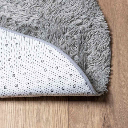 vidaXL Tapis à poils longs Shaggy NAVARRA Gris clair 100x100 cm Polyester