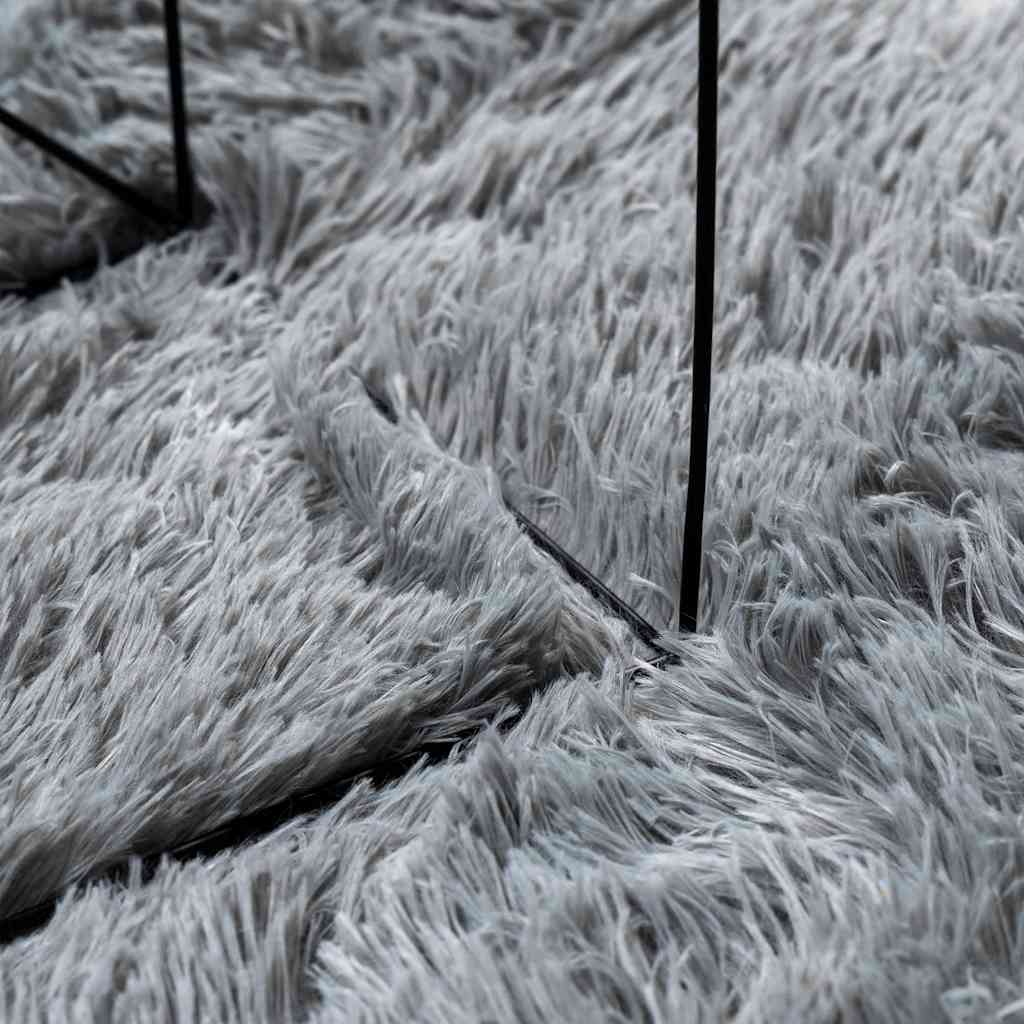 vidaXL Tapis à poils longs Shaggy NAVARRA Gris clair 100x100 cm Polyester