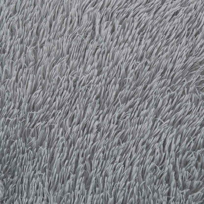 vidaXL Tapis à poils longs Shaggy NAVARRA Gris clair 100x100 cm Polyester