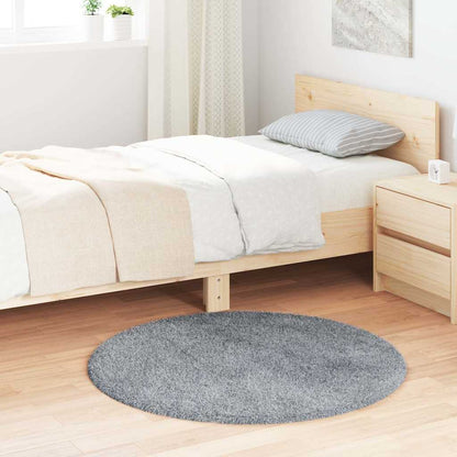 vidaXL Tapis à poils longs Shaggy NAVARRA Gris clair 100x100 cm Polyester