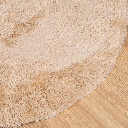 vidaXL Teppich Shaggy Hochflor NAVARRA Beige 120x120 cm Polyester