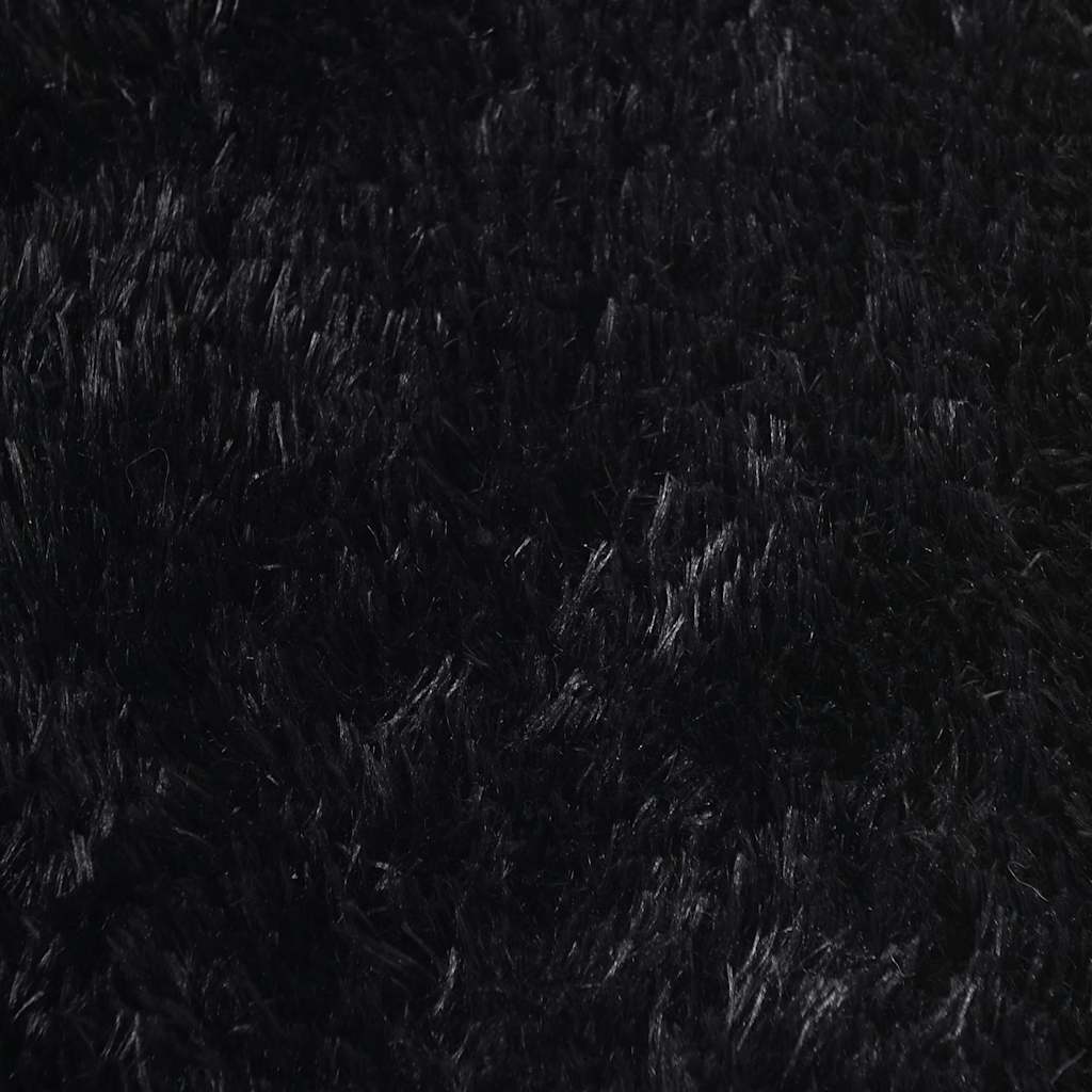 Teppich Shaggy Hochflor NAVARRA Schwarz 120x120 cm Polyester