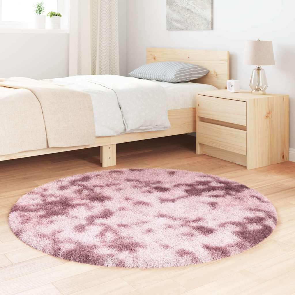 vidaXL Teppich Shaggy Hochflor NAVARRA Altrosa 120x120 cm Polyester