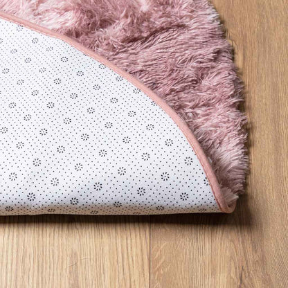 vidaXL Teppich Shaggy Hochflor NAVARRA Altrosa 120x120 cm Polyester