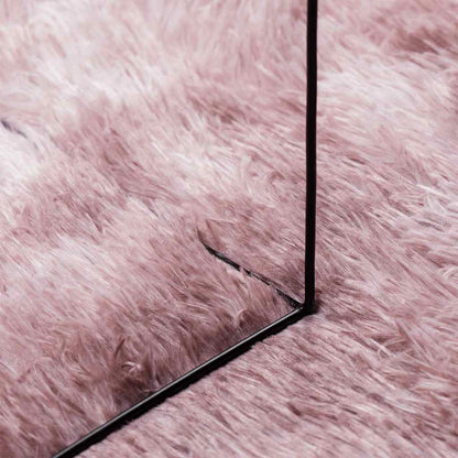 vidaXL Teppich Shaggy Hochflor NAVARRA Altrosa 120x120 cm Polyester